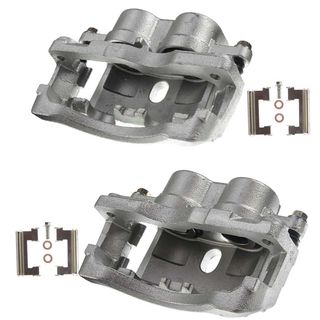 2 Pcs Front Brake Caliper with Bracket for Chevy Silverado 2500 HD 2001-2010 GMC