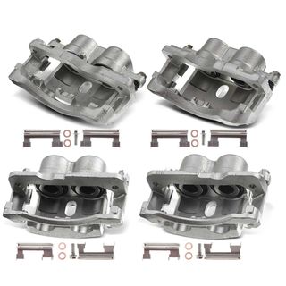 4 Pcs Front & Rear Disc Brake Calipers for Chevy Silverado 2500 GMC Hummer H2