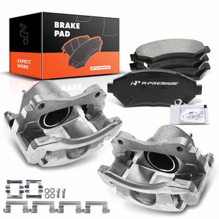 6 Pcs Front Disc Brake Calipers + Ceramic Pads for Buick Seville Chevy Impala