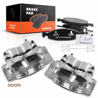 6 Pcs Front Disc Brake Calipers + Ceramic Pads for Jeep Grand Cherokee WJ 1999-2002