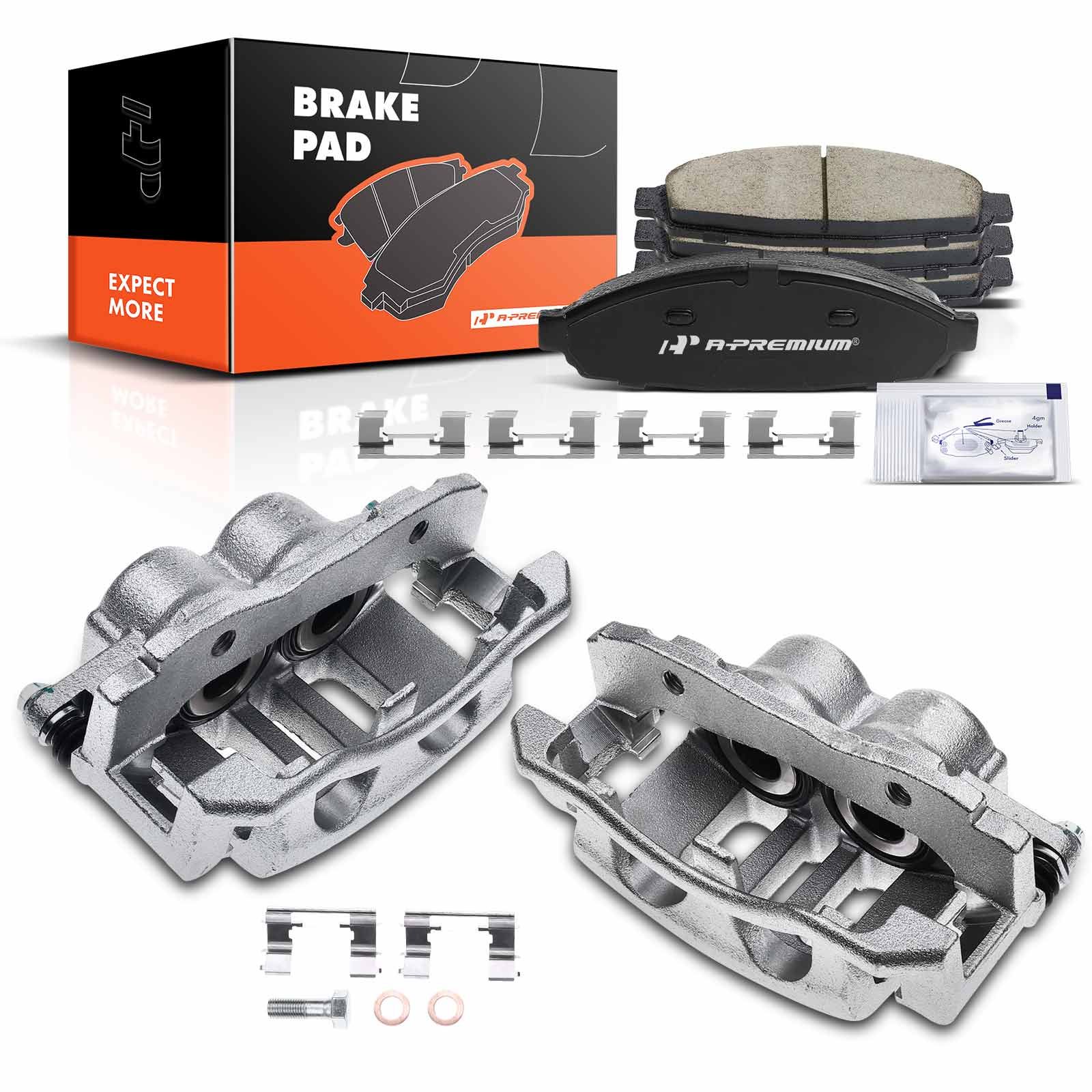 6 Pcs Front Disc Brake Calipers + Ceramic Pads for Ford Crown Victoria Town Car