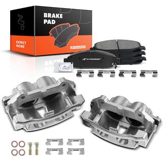 6 Pcs Front Disc Brake Calipers + Ceramic Pads for Jeep Commander Grand Cherokee