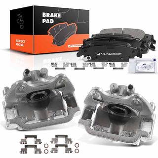 6 Pcs Rear Disc Brake Calipers & Ceramic Pads for Cadillac Escalade Chevy Silverado