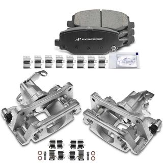 6 Pcs Rear Disc Brake Calipers & Ceramic Pads for Chrysler Town & Country 2012-2017