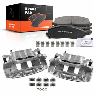 6 Pcs Front Disc Brake Calipers + Ceramic Pads for Chrysler Town & Country Ram C/V