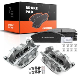 6 Pcs Front Disc Brake Calipers + Ceramic Pads for Ford Explorer Taurus 2013-2019