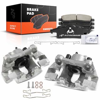 6 Pcs Rear Disc Brake Calipers & Ceramic Pads for Jeep Grand Cherokee WJ 1999-2004