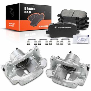 6 Pcs Front Disc Brake Calipers + Ceramic Pads for Toyota Corolla Matrix 2003-2008