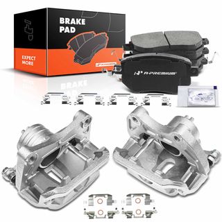 6 Pcs Front Disc Brake Calipers + Ceramic Pads for Infiniti FX35 FX45 2003-2005