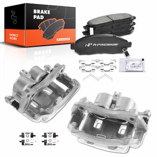 6 Pcs Front Disc Brake Calipers + Ceramic Pads for Nissan Frontier 05-16 Suzuki