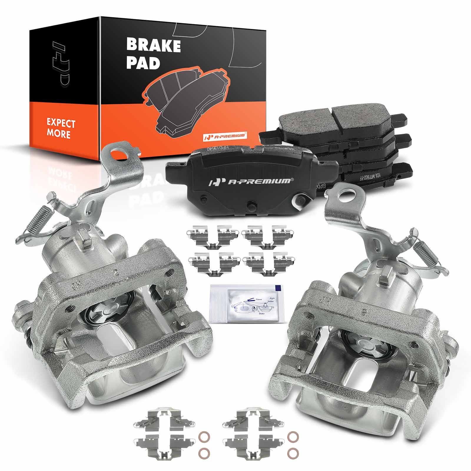 6 Pcs Rear Disc Brake Calipers & Ceramic Pads for Pontiac Vibe Toyota Corolla 09-18