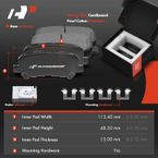 8 Pcs Rear Brake Rotors & Ceramic Brake Pads + Brake Caliper for Acura MDX 07-13