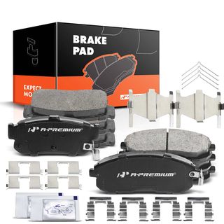 8 Pcs Front & Rear Ceramic Brake Pads with Sensor for Nissan Altima INFINITI I30