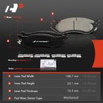 4pcs Rear Driver & Passenger Ceramic Brake Pads with Sensor for Dodge Ram 1500 2006-2008 Ram 2500 Ram 3500 2001-2008