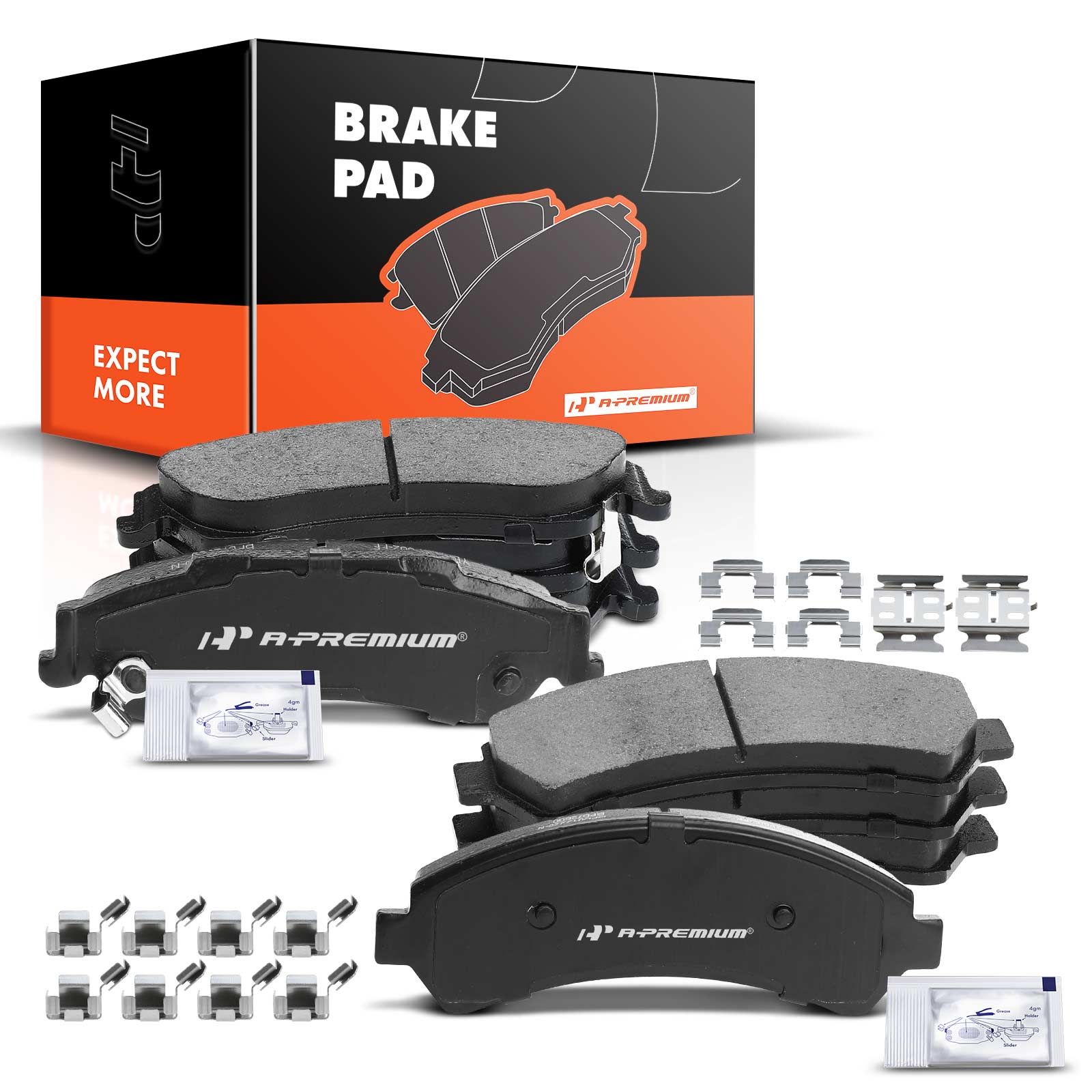 8 Pcs Front & Rear Ceramic Brake Pads with Sensor for 1998 Oldsmobile Bravada