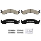 4pcs Front Driver & Passenger Ceramic Brake Pads with Sensor for Dodge Ram 2500 Ram 3500 2000 2001 2002