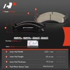 8pcs Front & Rear Ceramic Brake Pads with Sensor for Dodge Ram 2500 Ram 3500 2001 2002