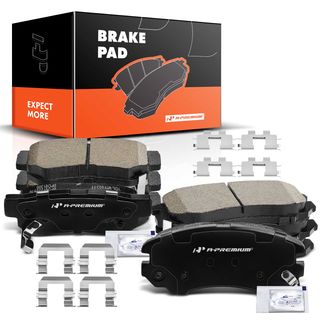 8 Pcs Front & Rear Ceramic Brake Pads with Sensor for Hyundai Elantra Sonata Kia