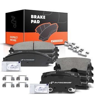 8 Pcs Front & Rear Ceramic Brake Pads with Sensor for Chrysler 300 Dodge Magnum