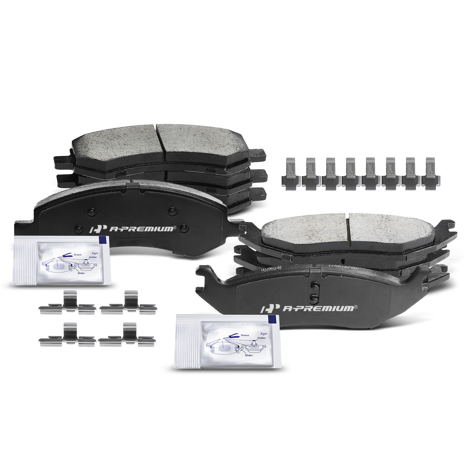 8 Pcs Front & Rear Ceramic Brake Pads for 2014 Ram 1500