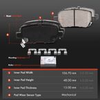 Rear Ceramic Brake Pads for Acura RL 2005-2012 with Mechanical Sensor