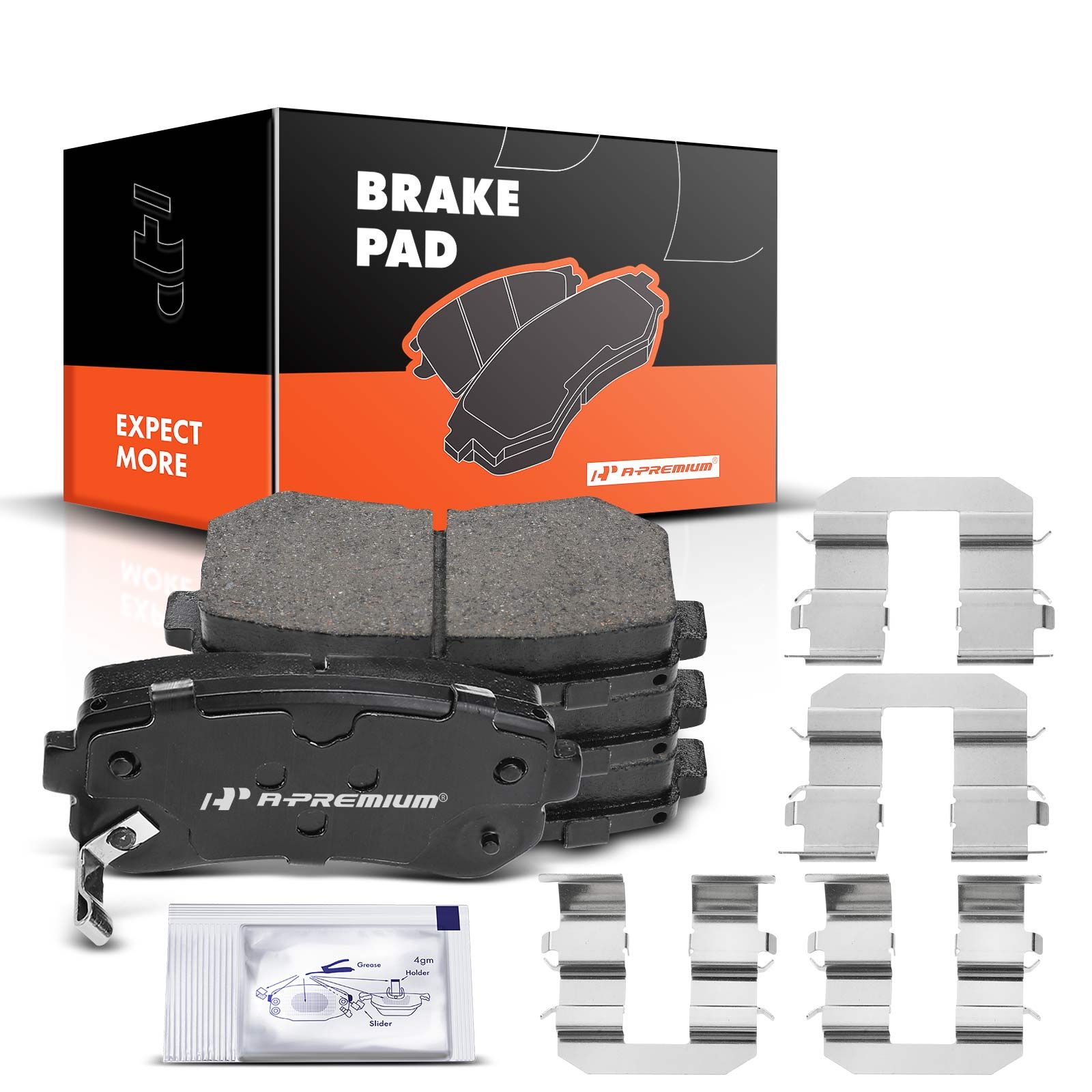 4 Pcs Rear Ceramic Brake Pads with Sensor for 2010 Kia Forte