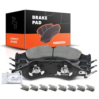 4 Pcs Front Ceramic Brake Pads with Sensor for Ford Expedition Lincoln Navigator