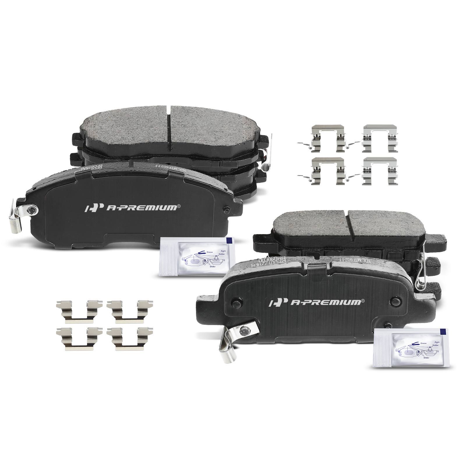 8 Pcs Front & Rear Ceramic Brake Pads with Sensor for Nissan Altima INFINITI