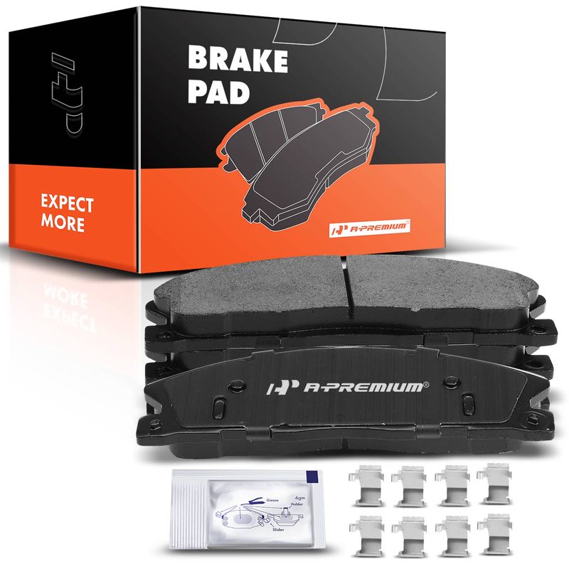 4 Pcs Front Ceramic Brake Pads with Sensor for Ford Explorer Flex Taurus Lincoln