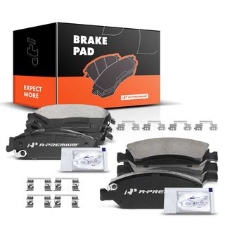 8 Pcs Front & Rear Ceramic Brake Pads with Sensor for Chevrolet GMC Sierra Yukon