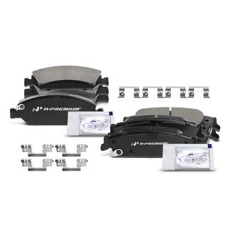 8 Pcs Front & Rear Ceramic Brake Pads with Sensor for Chevrolet Silverado 1500