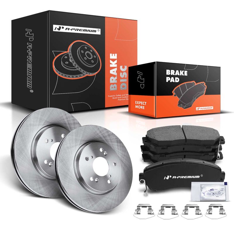 Front Disc Brake Rotors & Ceramic Brake Pads for Honda CR-V 2007-2016 Acura RDX