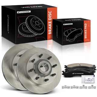 6 Pcs Front Disc Brake Rotors & Ceramic Brake Pads for Dodge B2500 B3500 Ram