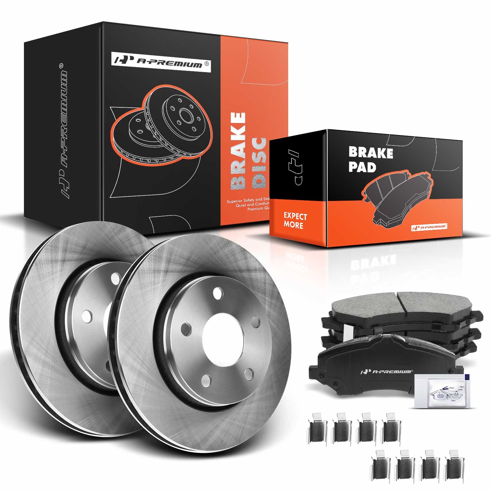  | Front Disc Brake Rotors & Ceramic Brake Pads for 2008 Jeep  Wrangler-24391286778057297