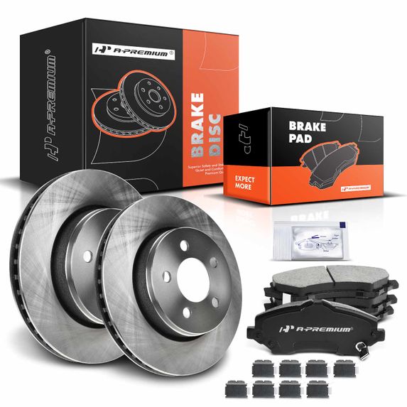 Front Disc Brake Rotors & Ceramic Brake Pads for Dodge Nitro 07-11 Jeep