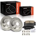 6 Pcs Rear Disc Brake Rotors & Ceramic Brake Pads for 2016 Hyundai Genesis