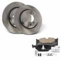 6 Pcs Rear Disc Brake Rotors & Ceramic Brake Pads for 2002 BMW 325i