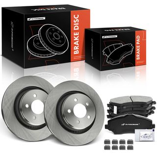 6 Pcs Front Disc Brake Rotors & Ceramic Brake Pads for Jeep Liberty 2009 2012