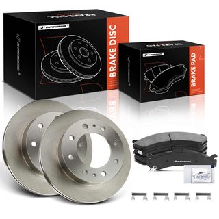 6 Pcs Front Disc Brake Rotors & Ceramic Brake Pads for Chevy Silverado Express GMC