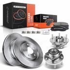 8 Pcs Front Disc Brake Rotor & Brake Pads + Hub Bearing for Dodge Journey 12-19
