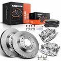 8 Pcs Front Brake Rotors & Pads + Brake Caliper for Chevy Trailblazer GMC Envoy