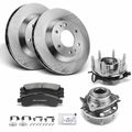 8 Pcs Front Brake Rotors & Pads + Hub Bearing for 2005 Chevrolet Trailblazer