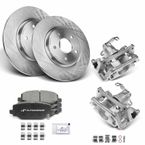 8 Pcs Rear Disc Brake Rotor & Pads + Brake Caliper for Dodge Grand Caravan Ram C/V