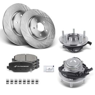 8 Pcs Rear Disc Brake Rotor & Pads + Hub Bearing for Dodge Grand Caravan Chrysler