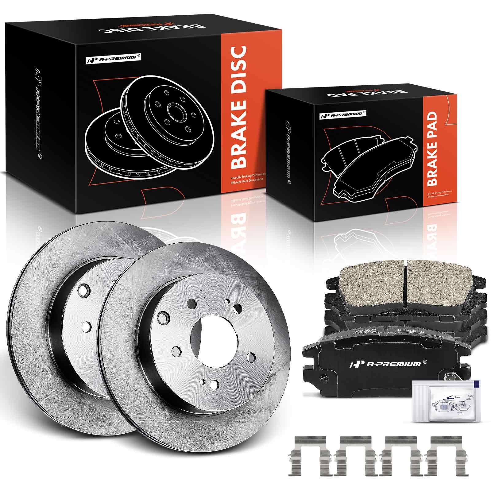 6 Pcs Rear Disc Brake Rotors & Ceramic Brake Pads for 2008 Mitsubishi Galant