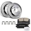 6 Pcs Rear Disc Brake Rotors & Ceramic Brake Pads for 2008 Mitsubishi Galant