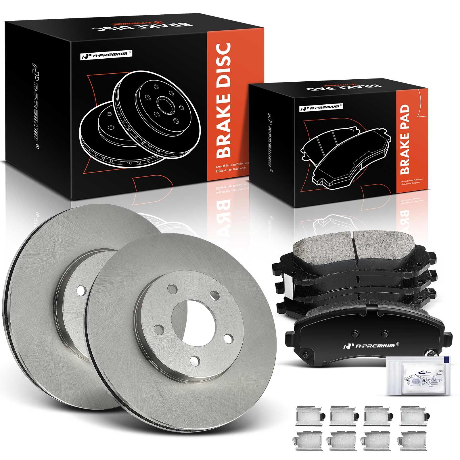 6 Pcs Front Disc Brake Rotors & Ceramic Brake Pads for 2004 Chevrolet Venture