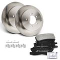 6 Pcs Rear Disc Brake Rotors & Ceramic Brake Pads for 2008 Mitsubishi Outlander