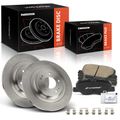 6 Pcs Rear Disc Brake Rotors & Ceramic Brake Pads for 2014 Mitsubishi Outlander Sport