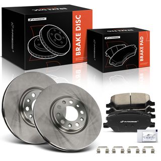 6 Pcs Front Disc Brake Rotors & Ceramic Brake Pads for Jeep Compass 17-22